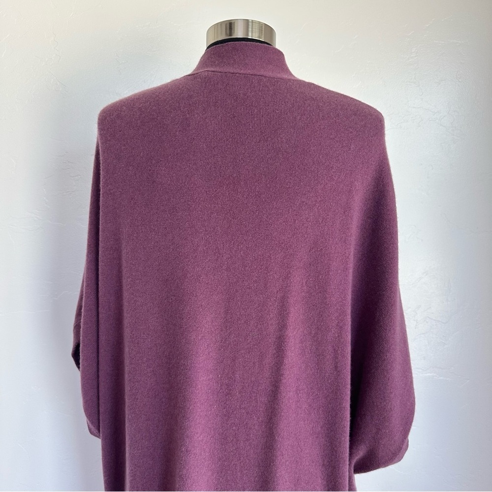 NWT KATHRYN McCARRON Isabel Cashmere Poncho Purple Size OS - Picture 7 of 12